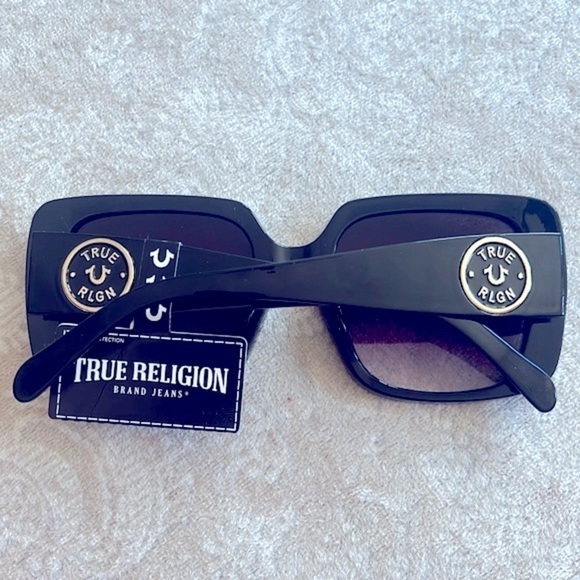 Brand New True Religion Black Oversized Square Sunglasses Purple Gradient Lens main image 7